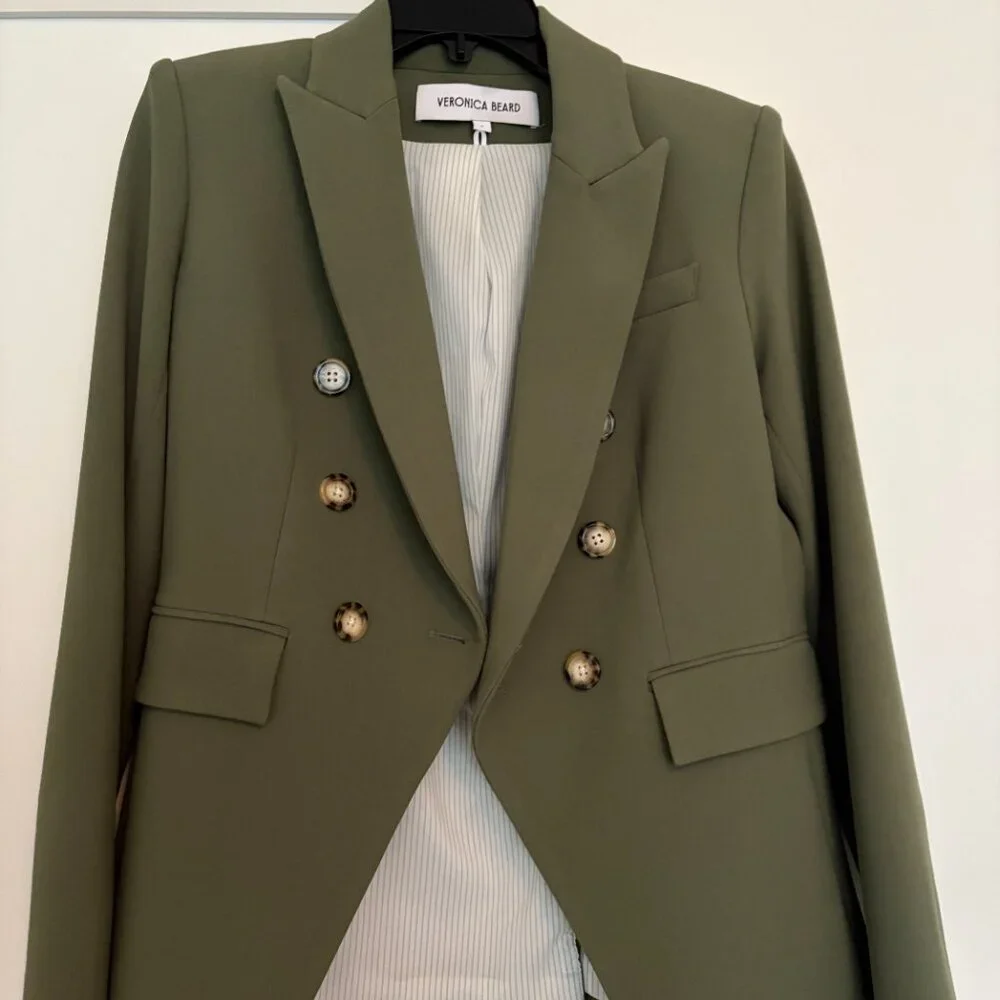 Veronica Beard Miller Dickey Jacket in Stone Army – Size 6 - Picture 4 of 4